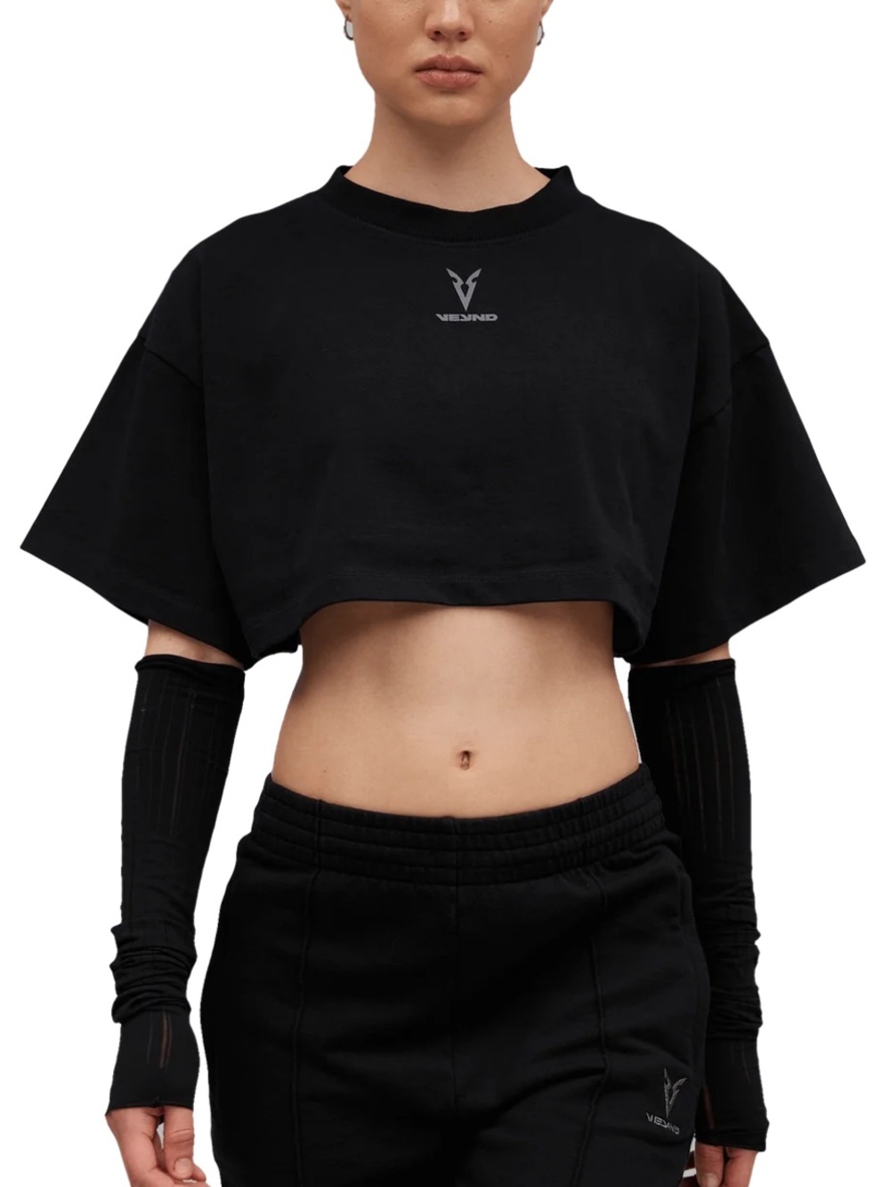 VEYND BOXY T-SHIRT SPINE GRAPHIC
CROPPED FIT BLACK